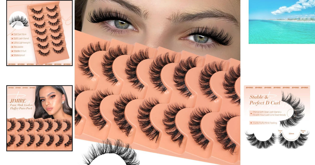 D-Curl Cat Eye False Lashes 15MM Fluffy Mink Eyelashes - Cruelty-Free