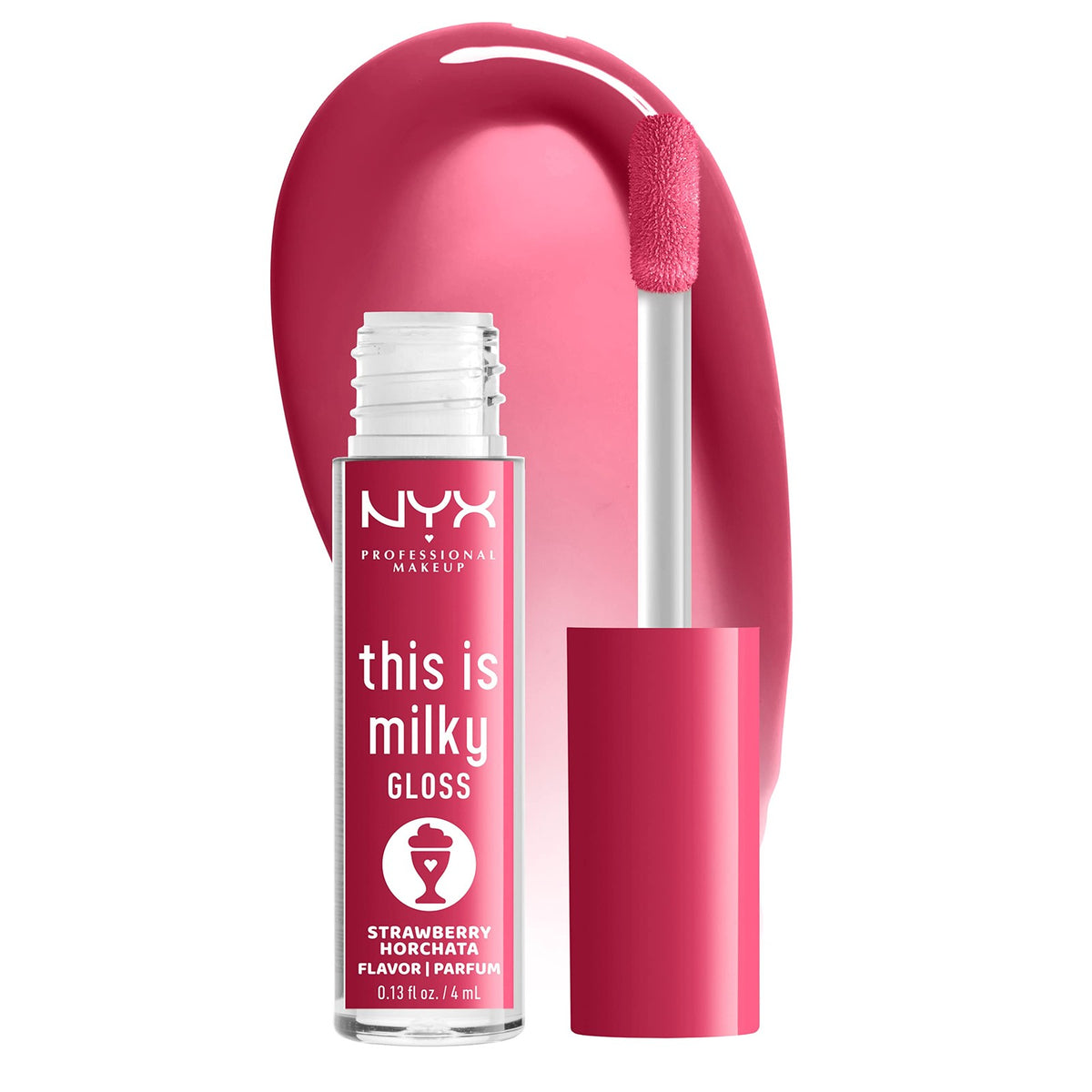 Vegan Hydrating Lip Gloss with Strawberry Horchata Flavor - 13 Fl Oz