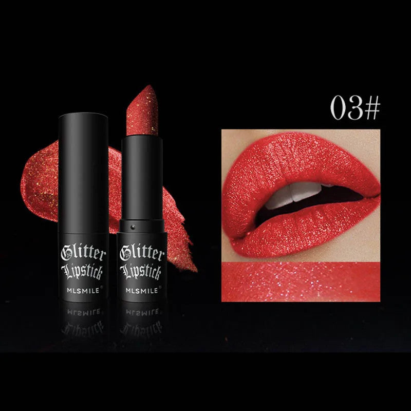 Waterproof Long-Lasting Diamond Pearlescent Lipstick - Metallic Lip Makeup