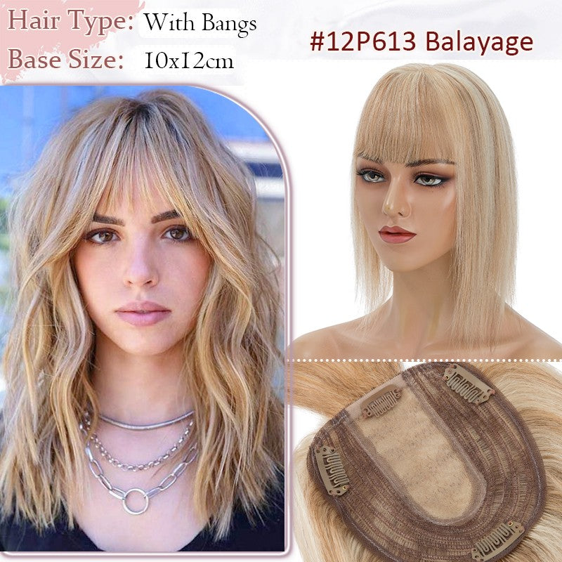 Women Clip-in Hairpiece for Hair Loss & Volume - 100% Remy Human Hair