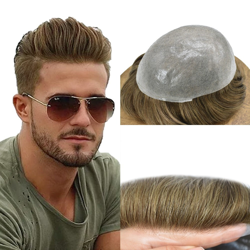 Men's Ultra Thin Skin Wig System - Hair Replacement, V-Loop 0.04-0.06mm