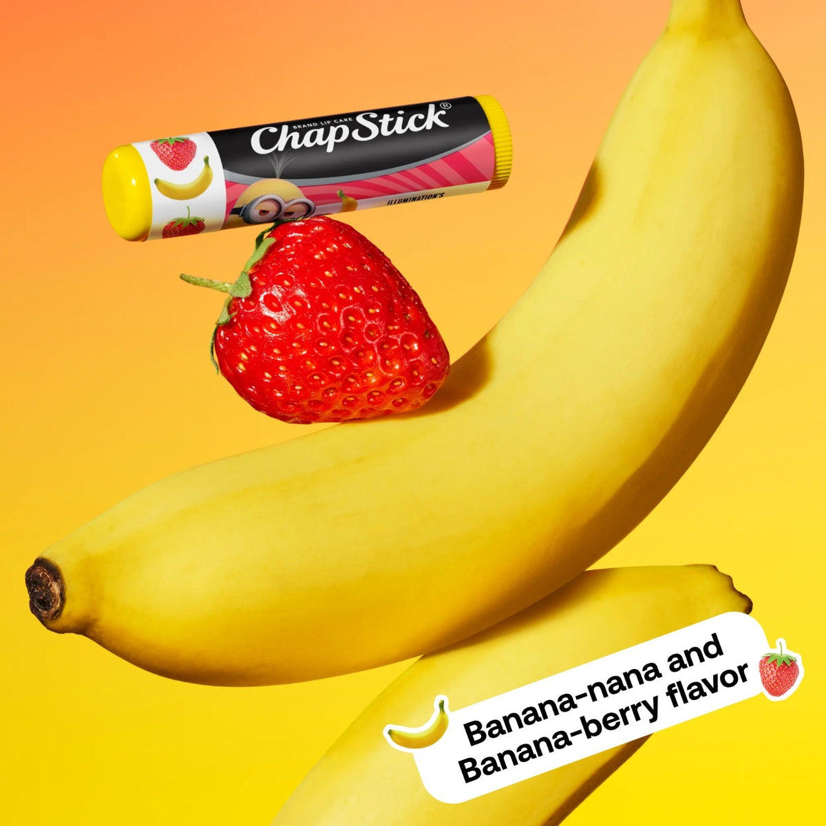 ChapStick Minions Lip Balm Set - Banana, Berry & Chocolate Flavors, 3 Count Variety Pack