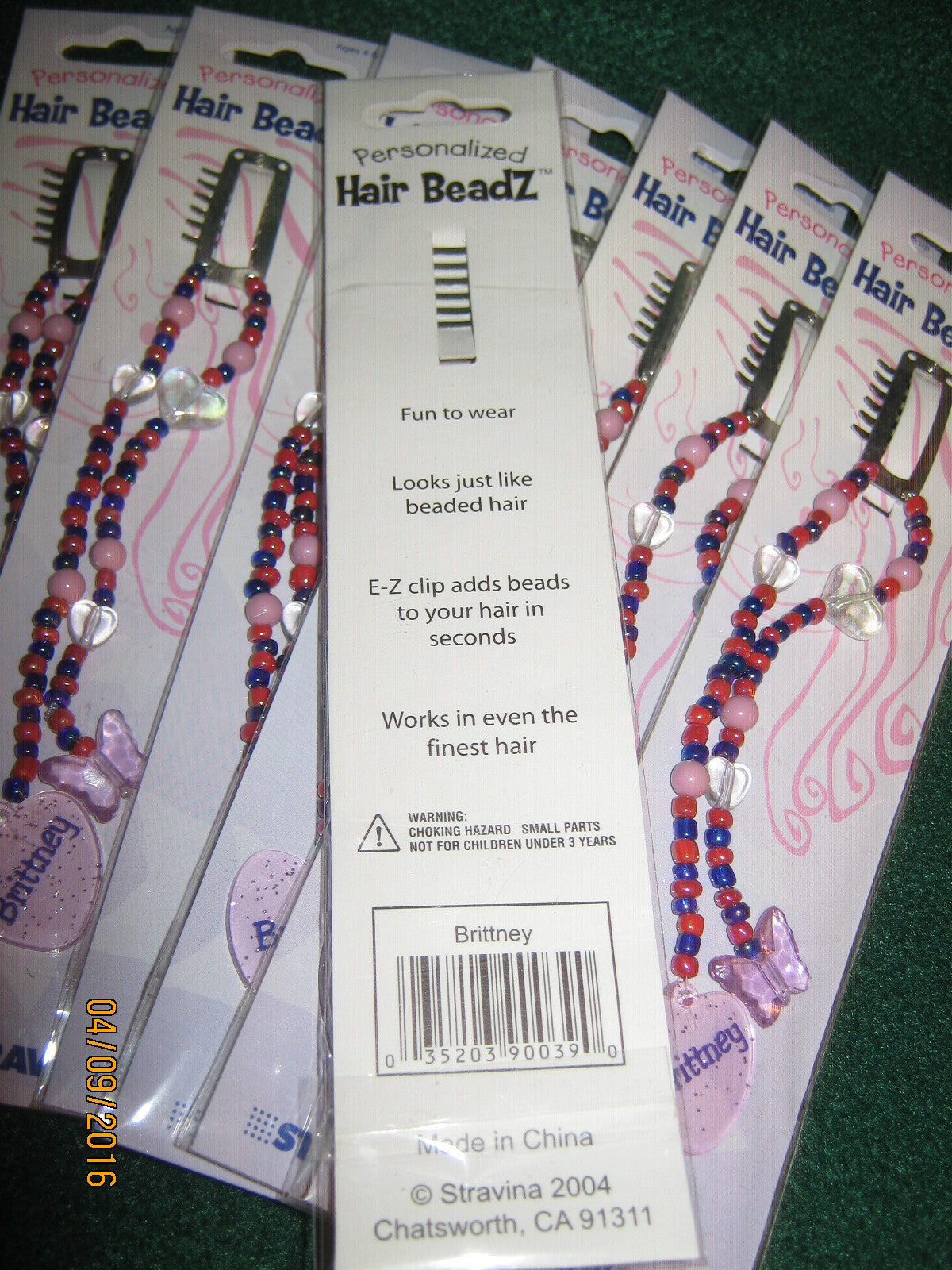 (20) NEW Hair Beads "BRITTNEY" PINK Stravina / Beadz Children 4 &Up