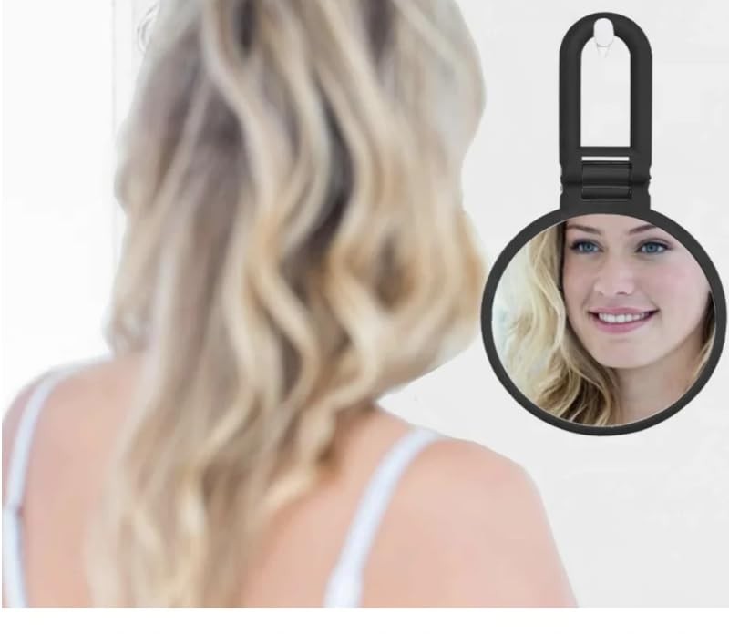15X Handheld Travel Mirror with Adjustable Rotation Handle Double-Sided Magnifying
