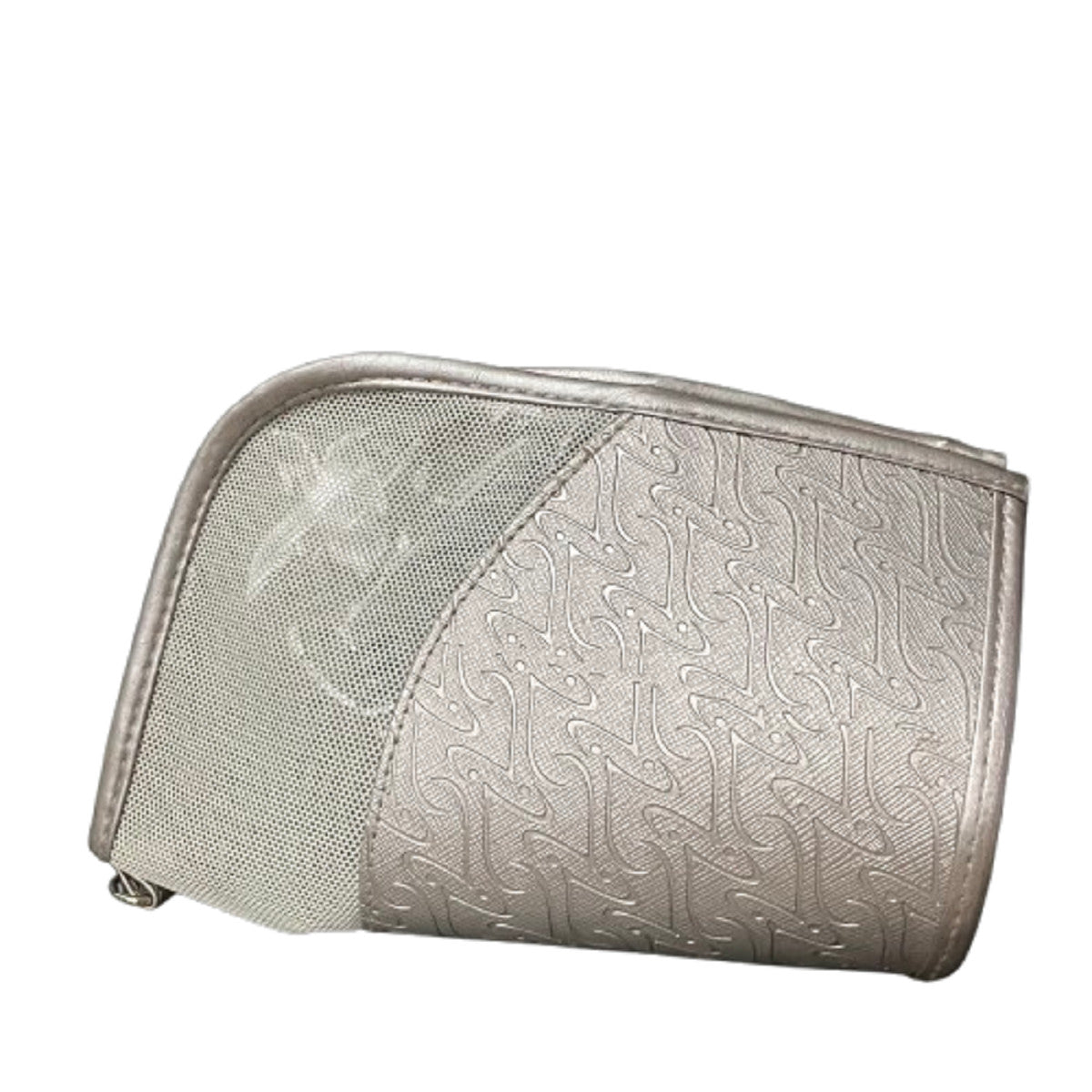 Makeup Bag Silver Color - Cosmetic & Toiletry Bag for Travel and Storage