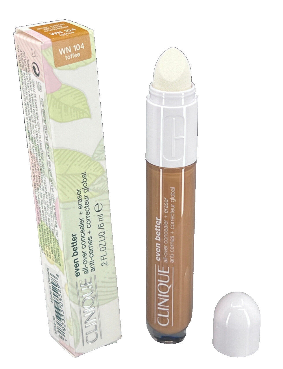Clinique All Over Concealer + Eraser WN 104 Toffee 0.2 oz - Flawless Coverage