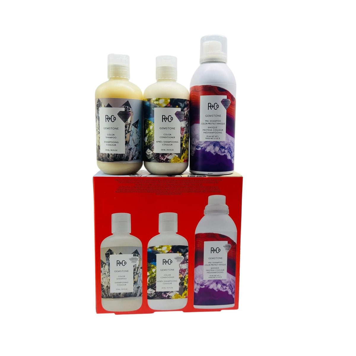 R+Co Gemstone Color Shampoo Conditioner Masque Set Vegan 8.5oz +