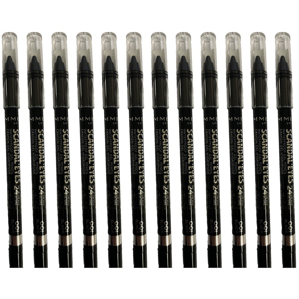 Waterproof Kohl Kajal Eyeliner Pencil Black - Long-Lasting, Smudge-Proof, 12 Pack