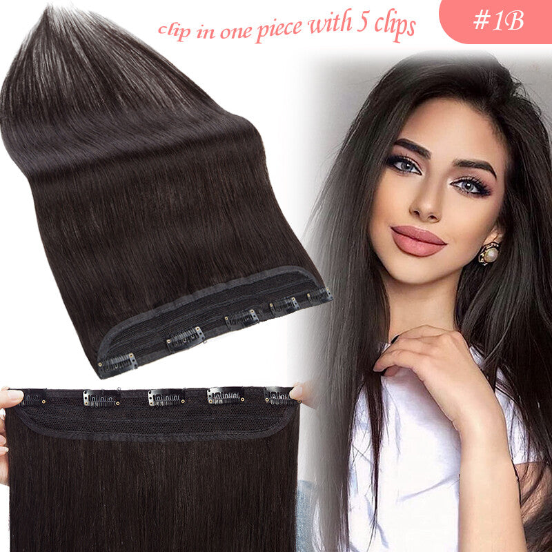 Long Thick Clip-In Hair Extensions - Russian Remy Human Hair, Straight, Full Head