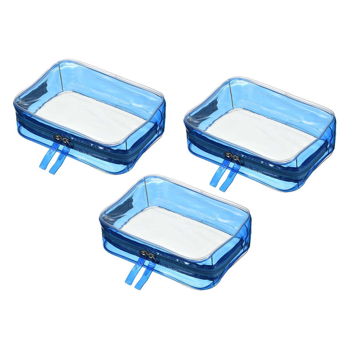 Clear Travel Toiletry Bags Set - Waterproof PVC Cosmetic Organizer, 3 Pack