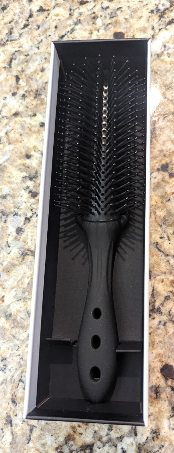 Vented Hair Styling Brush 9 Inch Lightweight Firm Bristles Black