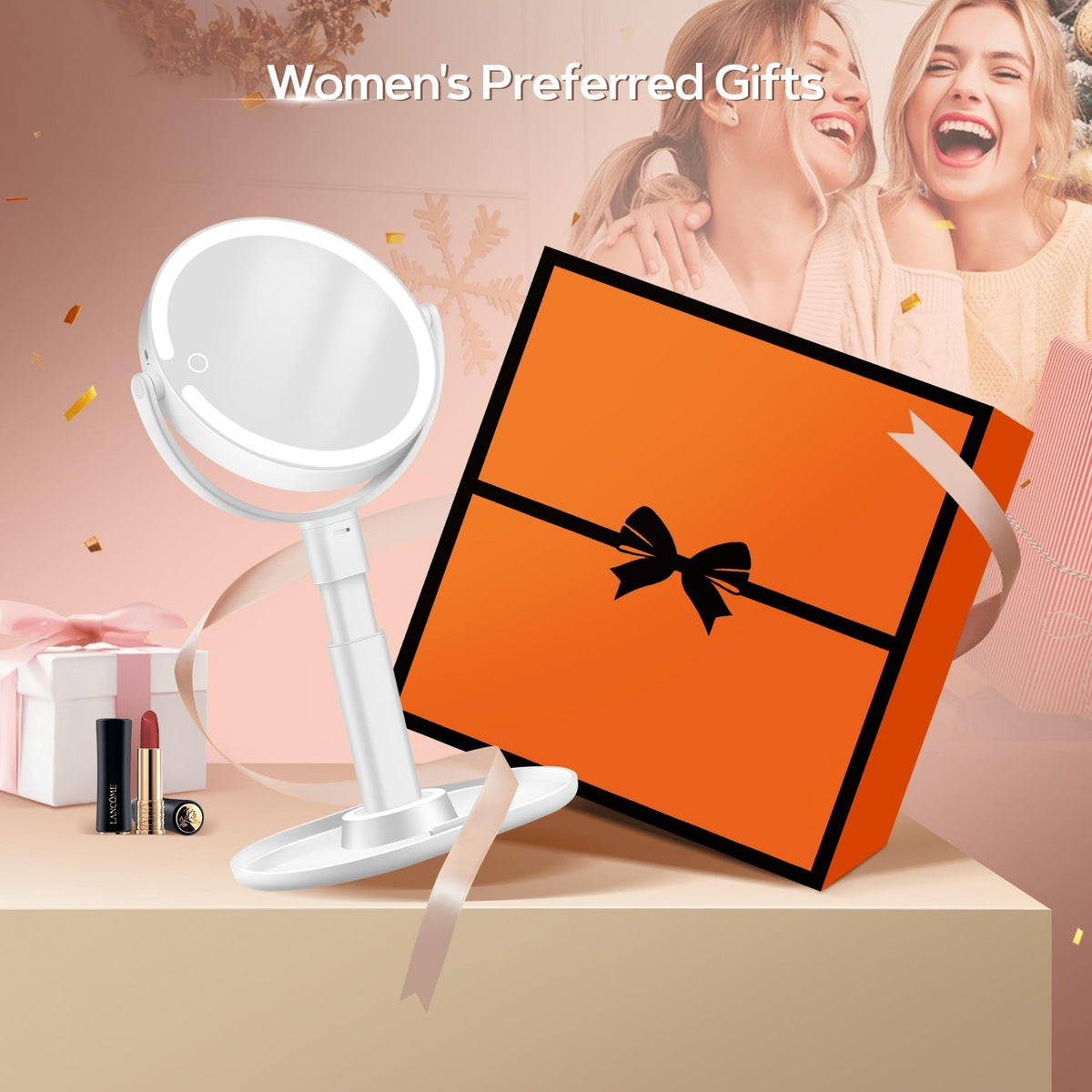 Rechargeable Illuminated Vanity Mirror with 30X Magnification & 3 Lighting Modes