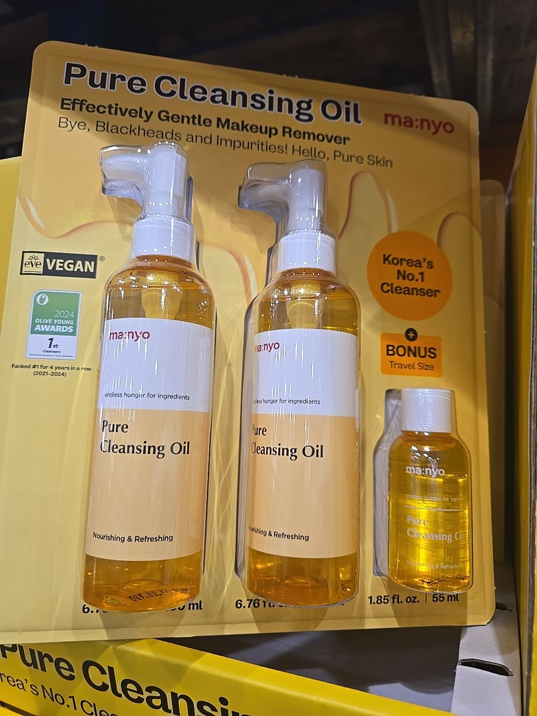 Manyo Pure Cleansing Oil 3-Piece Set - Gentle Skin Cleansing 6.7 oz + 1.8 oz