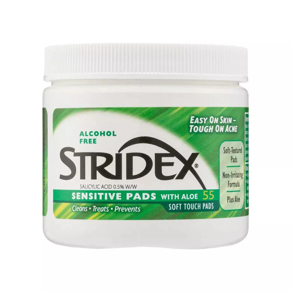 Acne Treatment Pads for Sensitive Skin - Triple Strength with Aloe, 55 Count, 12-Pack