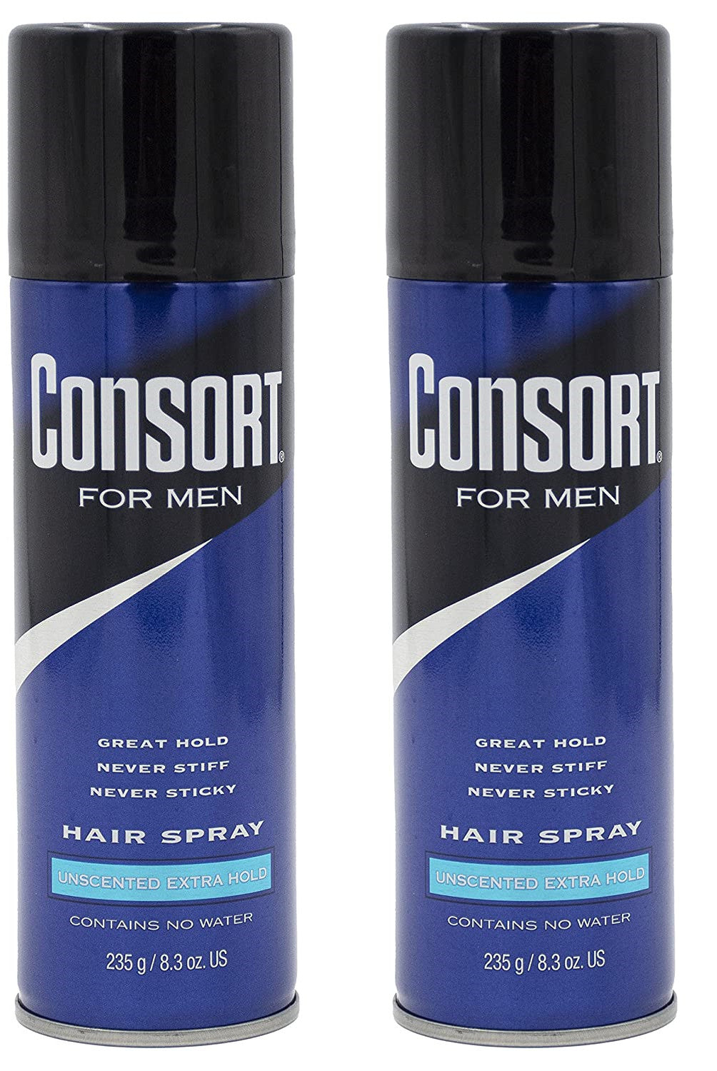 Consort Aerosol Hair Spray for Men Extra Hold, 8.3 oz (2 Pack)