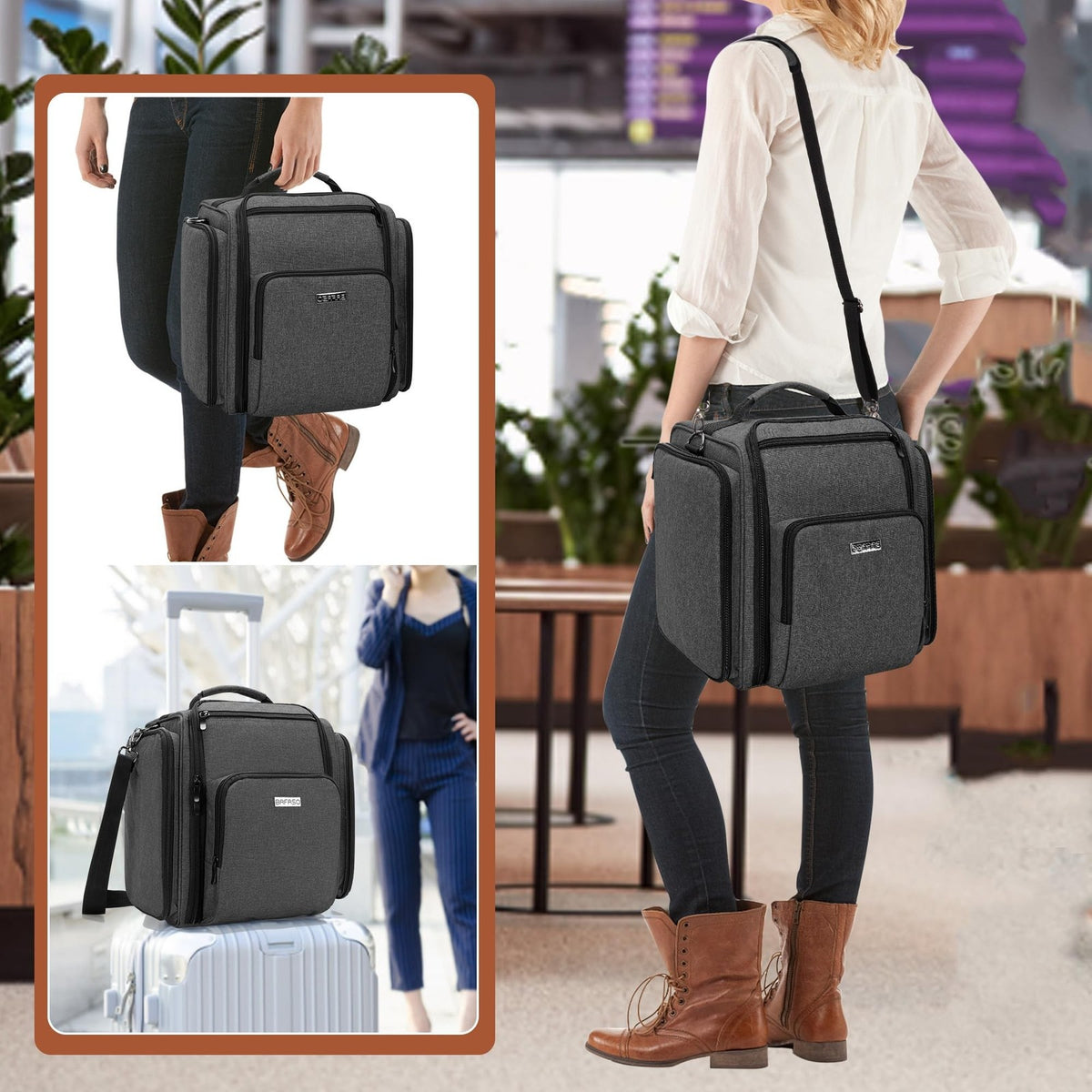 Large Travel Toiletry Bag with 4 Removable Pouches - Organizer for Cosmetics & Accessories