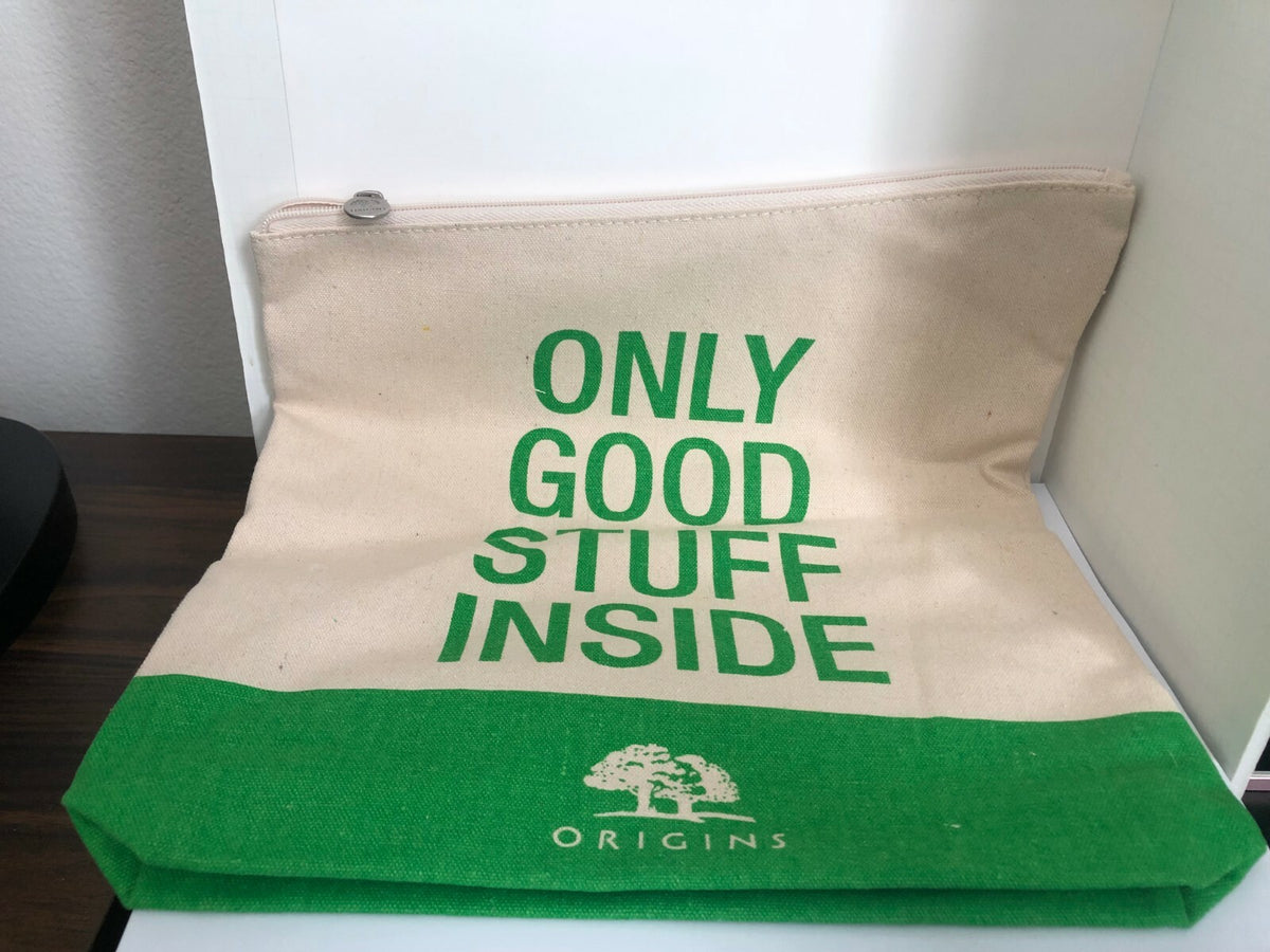 Origins Canvas Zip Makeup Pouch - Only Good Stuff Inside