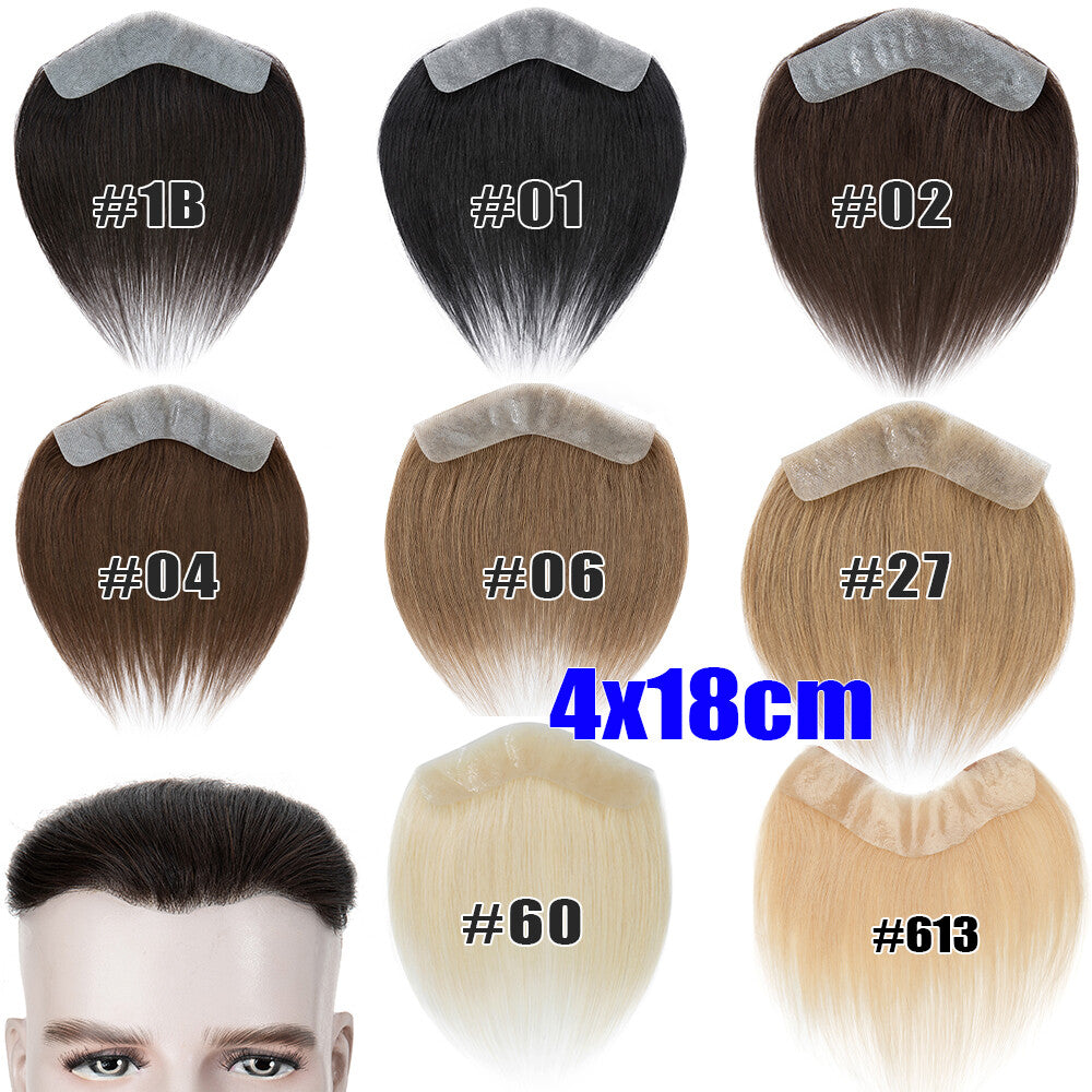 Men's Hair Replacement System Toupee with Skin-Like PU Base - Human Hair