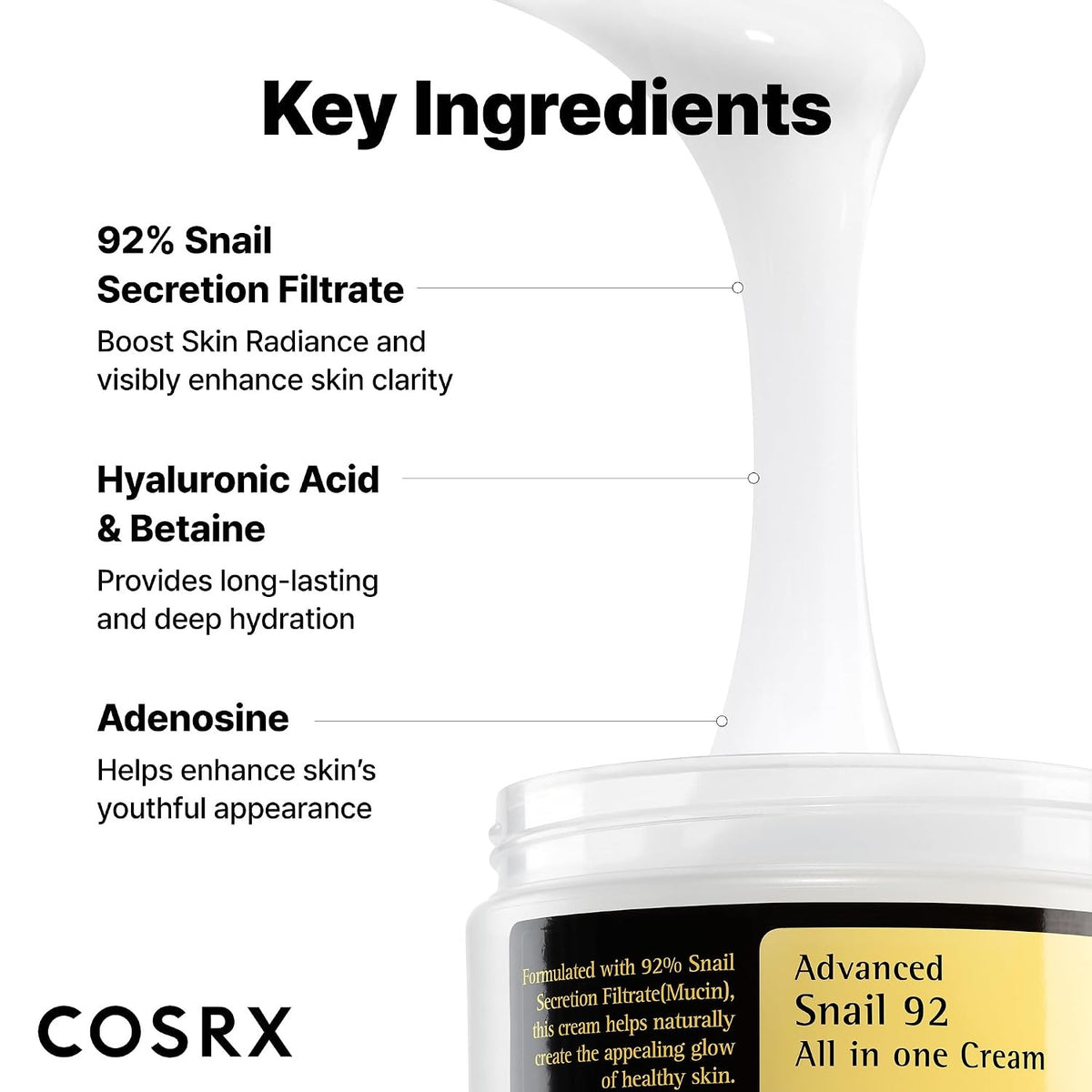 COSRX Advanced Snail 92 Cream 100g - 3 Pack