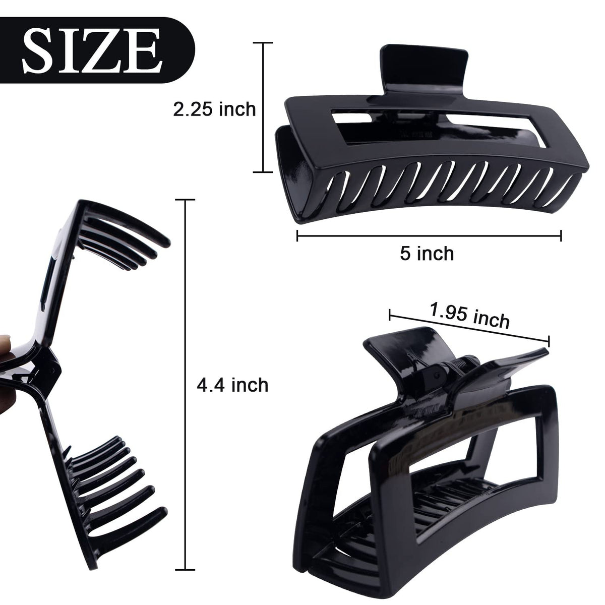 4 Pack Extra Large Hair Claw for Women, 5'' Strong 1 Count (Pack of