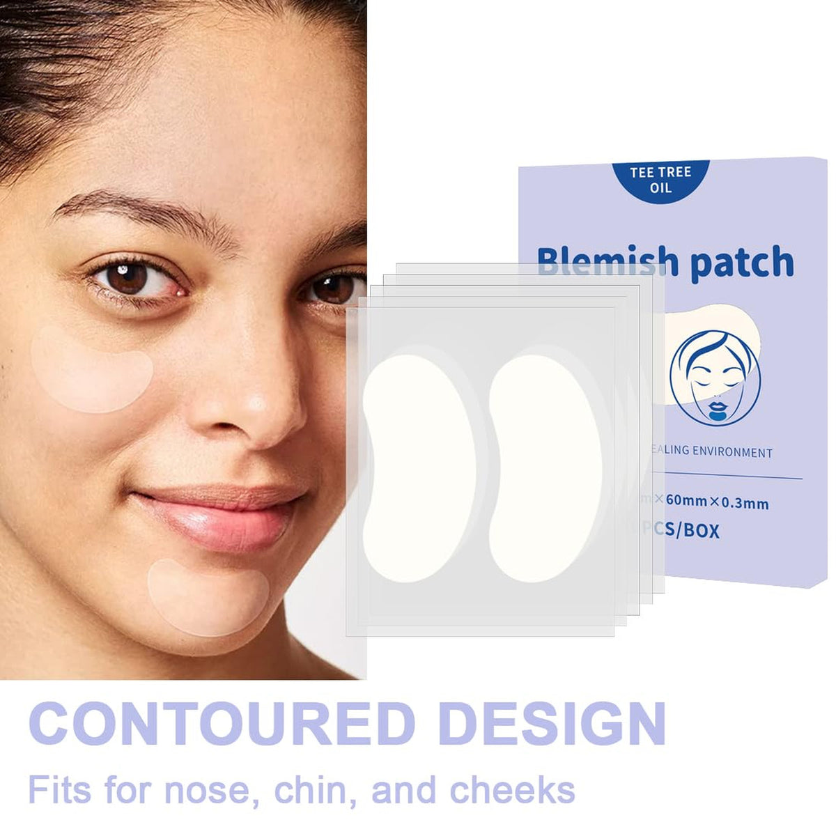 Large Hydrocolloid Chin Zit Patches - 20 Count Contoured Blemish Cover