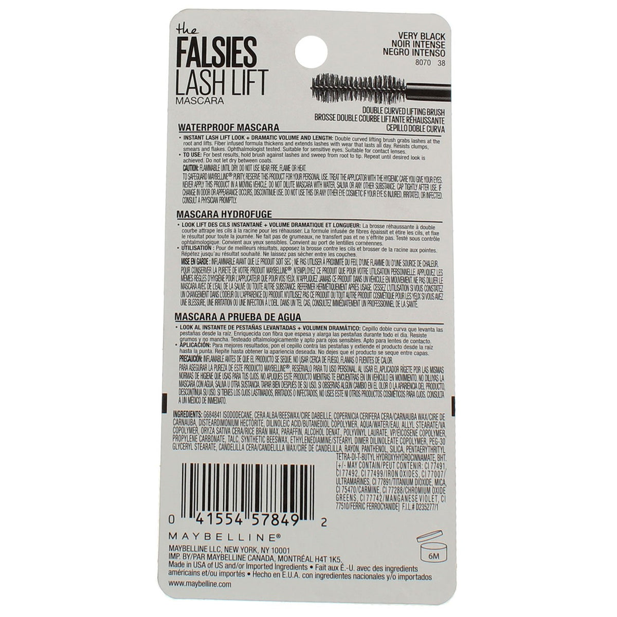 Maybelline Lash Lift Mascara - Dramatic Volume & Length - Very Black 0.29 fl oz
