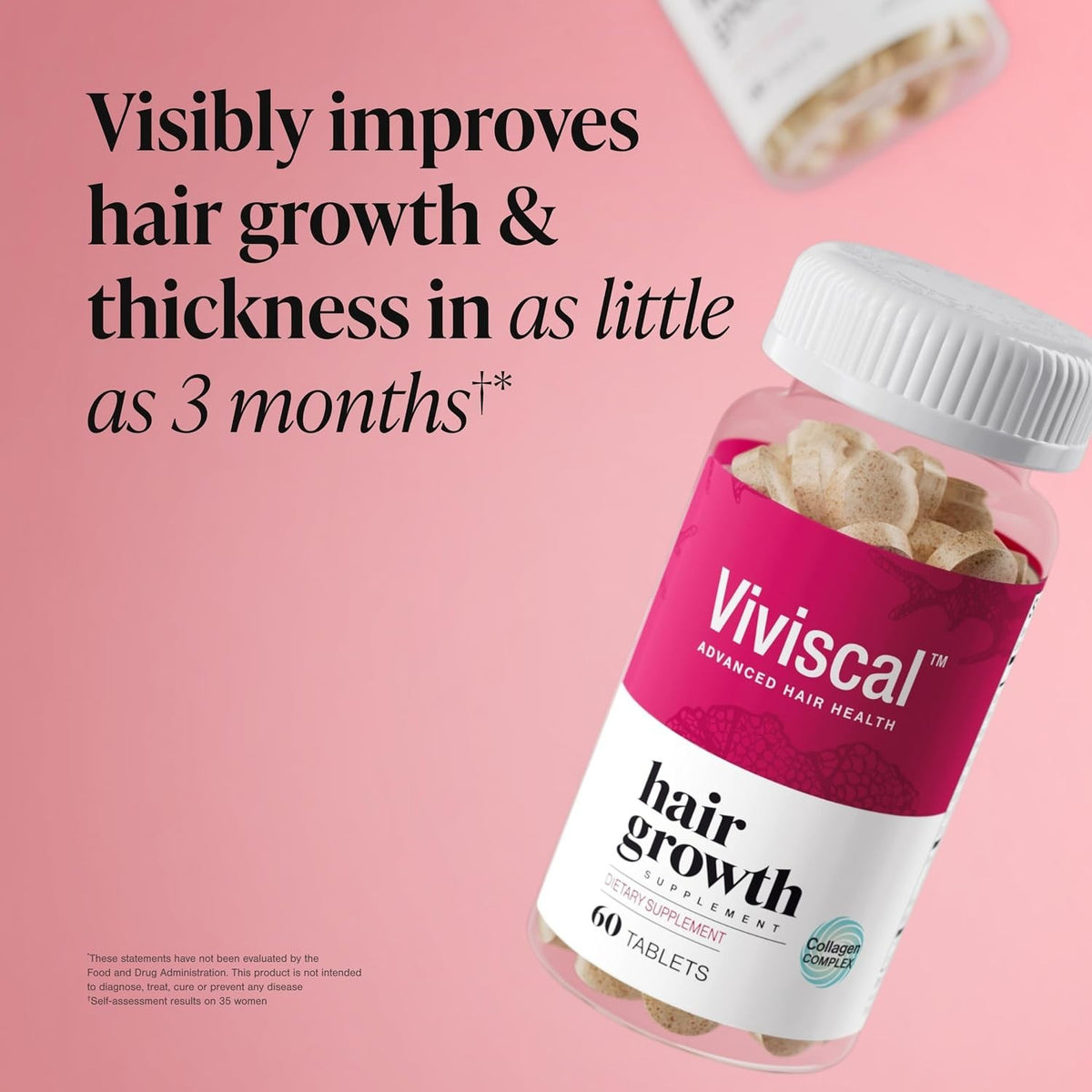Clinically Backed Hair Growth for Women - 60 Lemon Flavor Tablets,