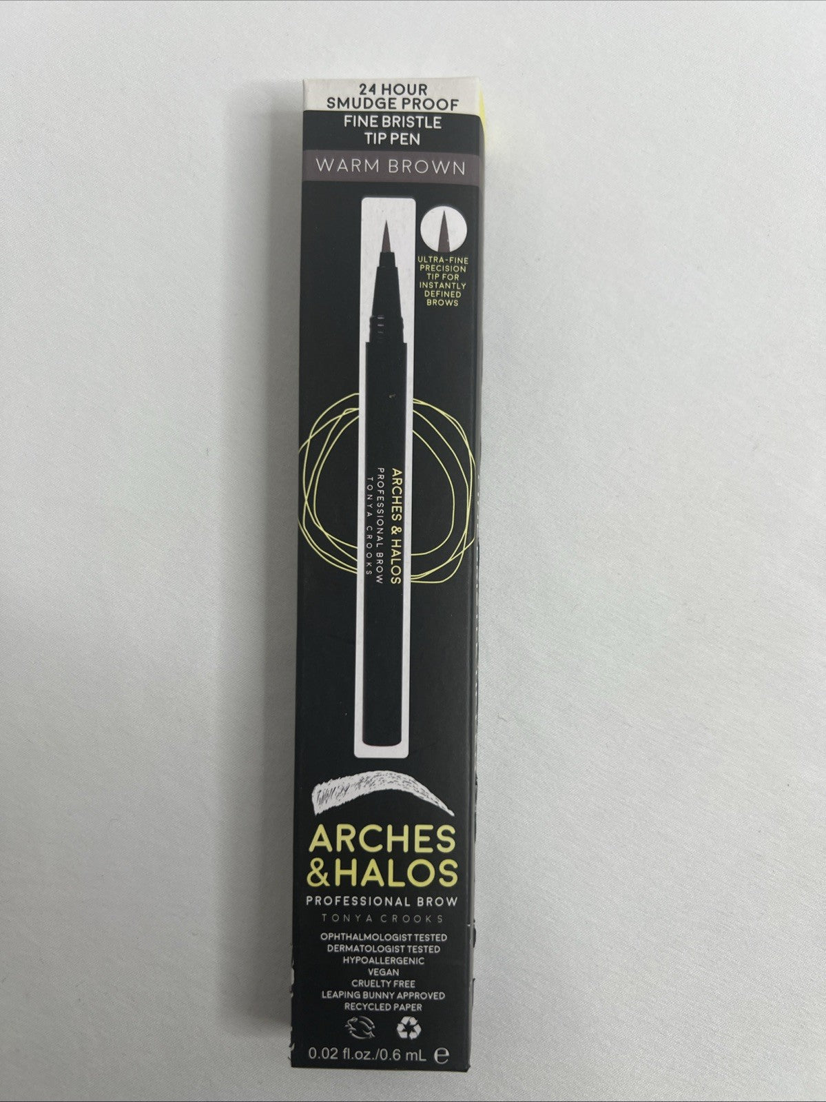 Eyebrow Pen - Fine Bristle Tip in Warm Brown for Precise Makeup