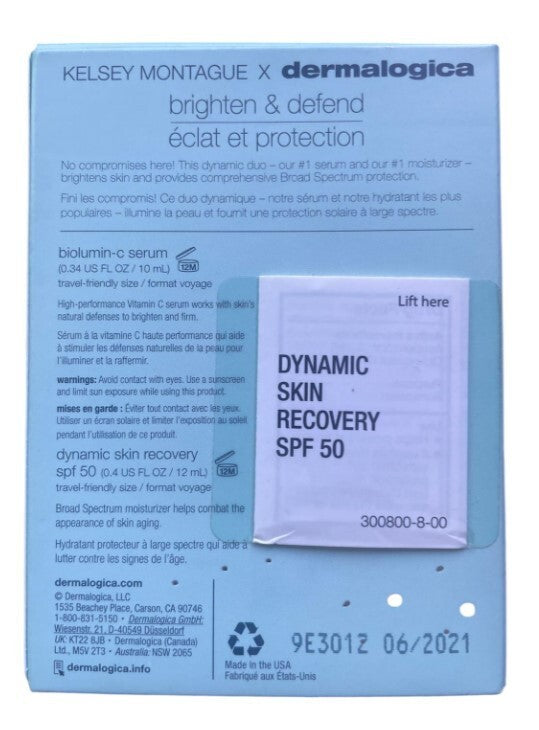 Dermalogica Brighten & Defend Skin Care Set with Vitamin C Serum & Recovery