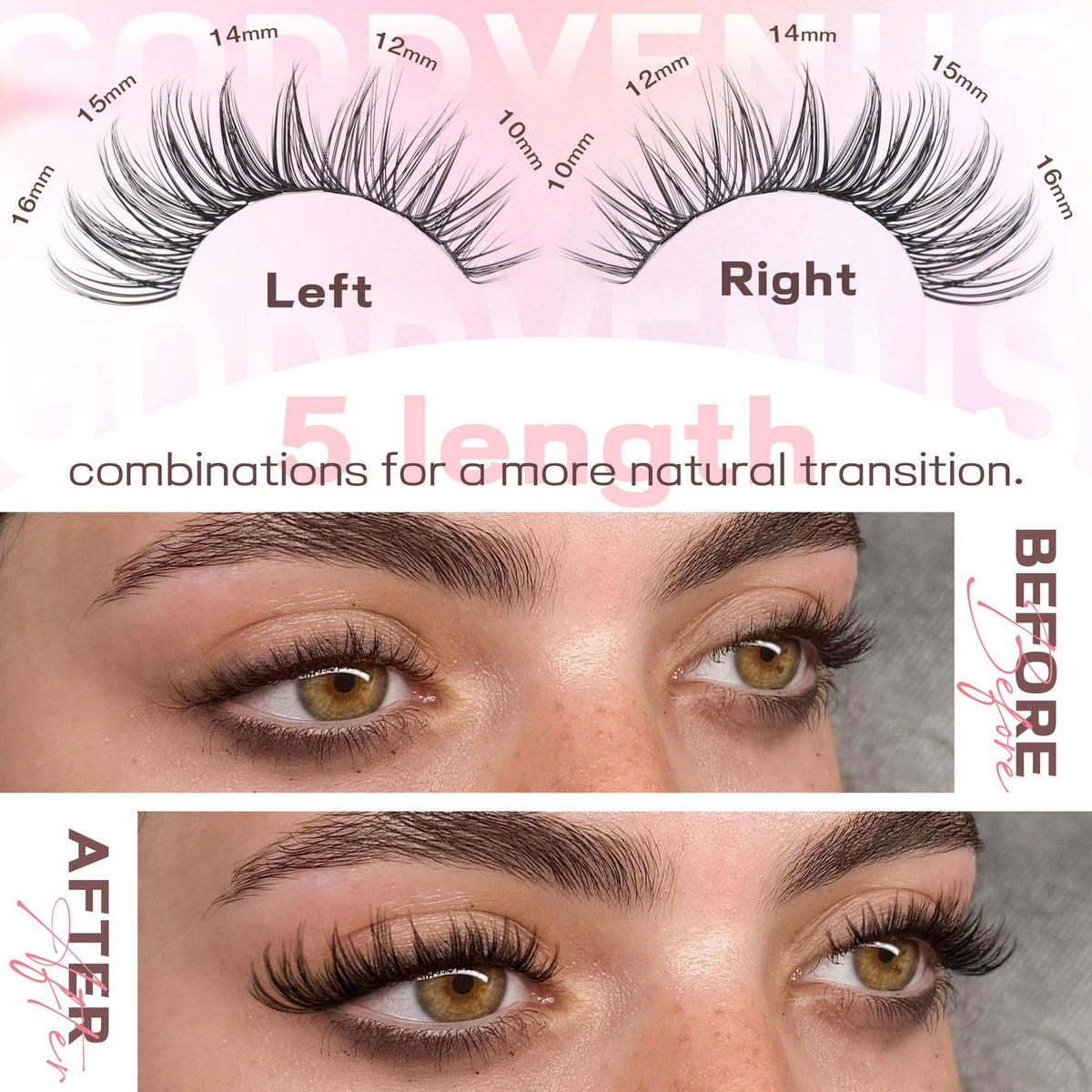False Eyelash Clusters Kit Wispy Natural Lashes for DIY Glam - Pack of 300