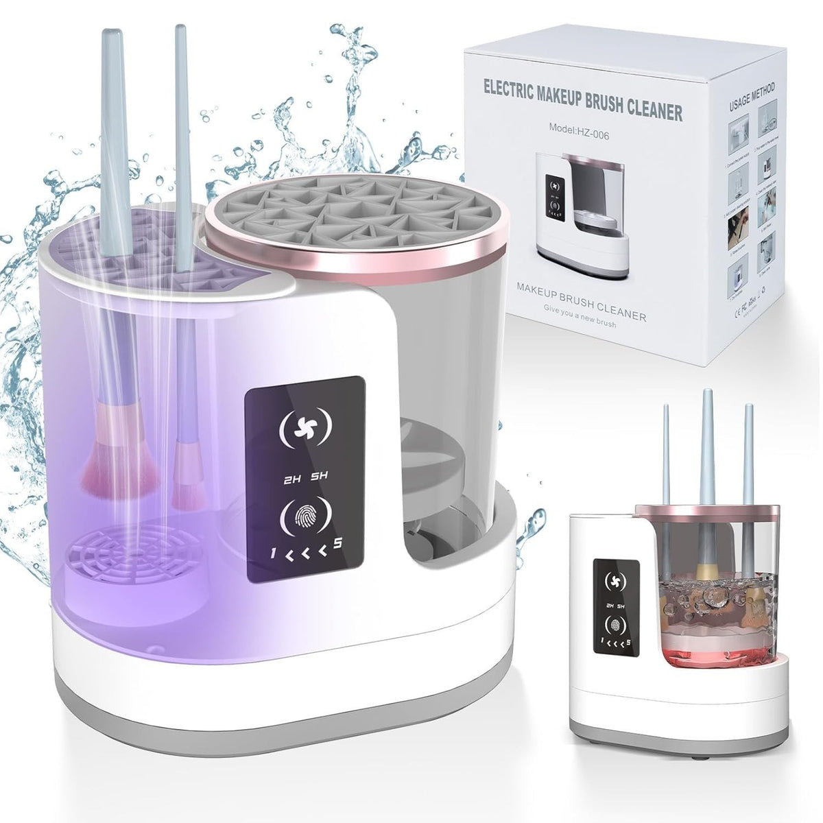 Electric Makeup Brush Cleaner Machine with Dryer & Holder - 3 in 1