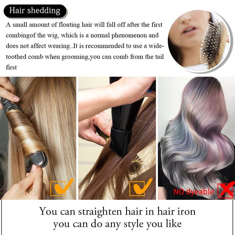 Heat Resistant Synthetic Wavy Wig with Bangs - Long Brown Cosplay Party Hair