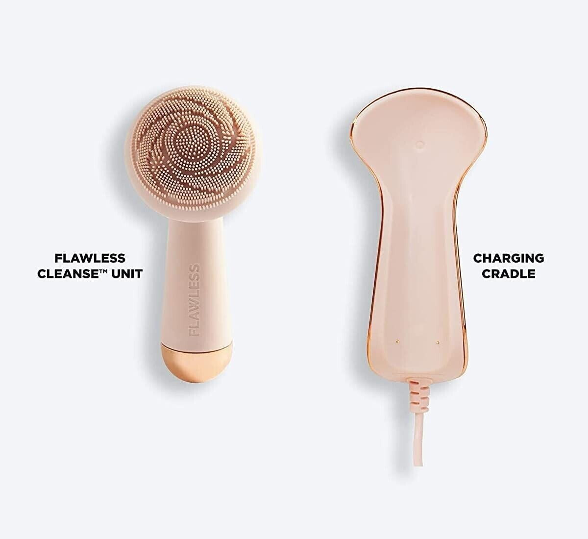 Facial Cleansing System with Massager and Silicone Head - Pink