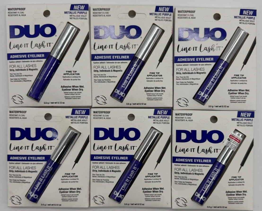 6-Pack Metallic Purple False Eyelash Set - 0.12 OZ Each, Lash It Duo Line