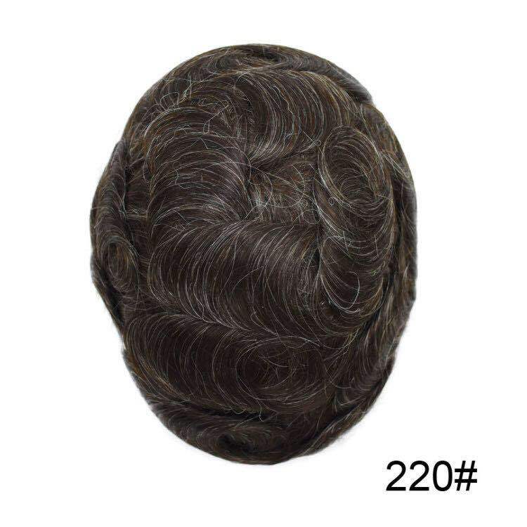Men's Bleached Lace Front Hair Replacement Toupee - Natural Hairline, Virgin Human Hair