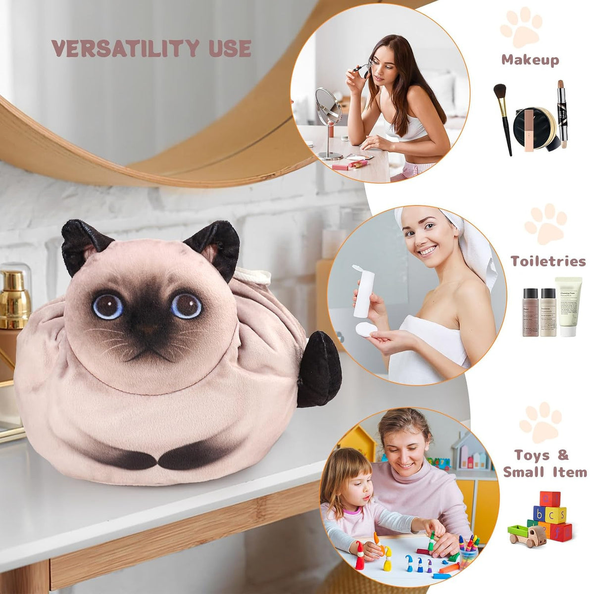 Drawstring Makeup Bag - Travel Organizer for Cosmetics & Gifts