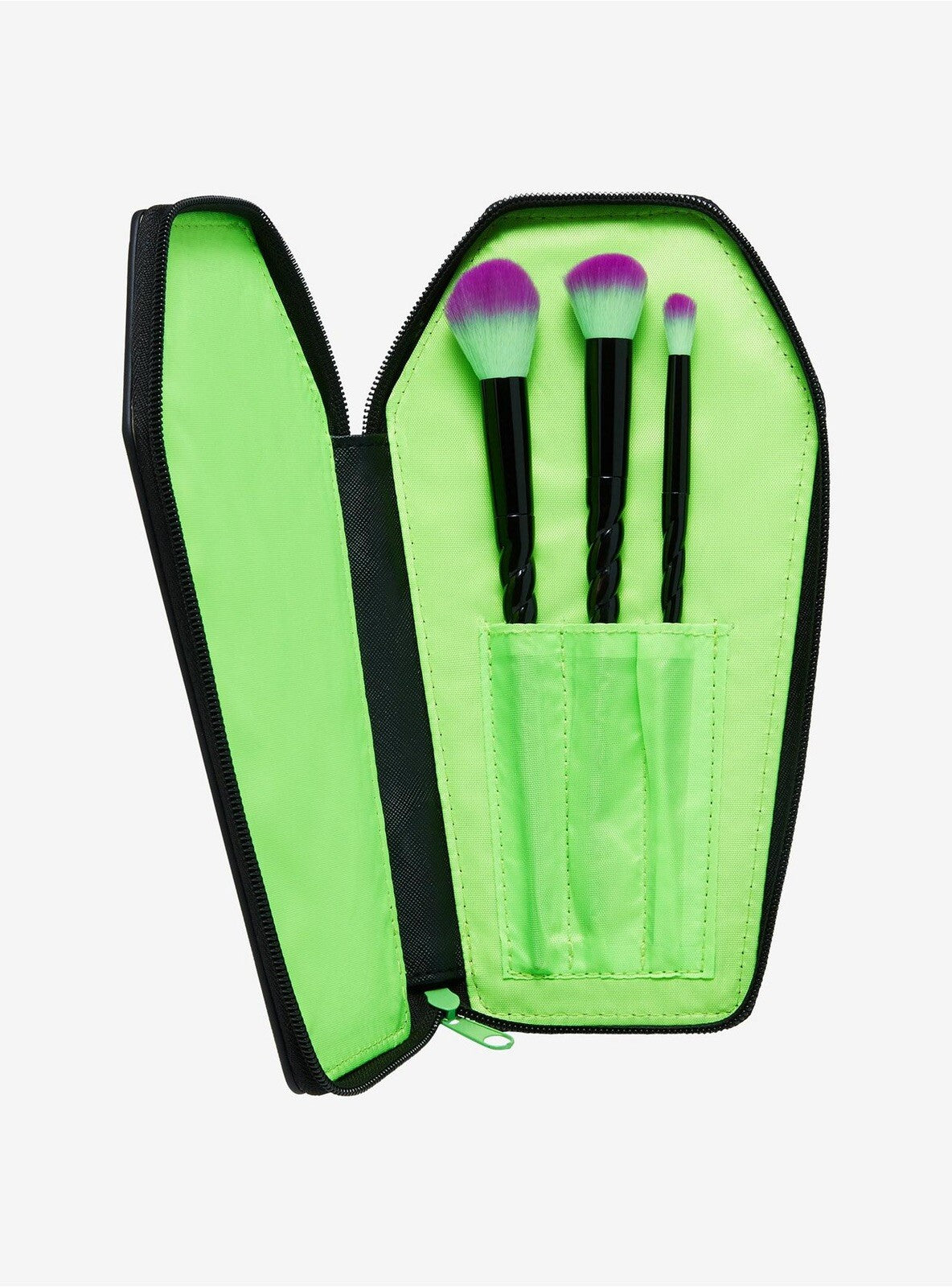 Electric Gothic Makeup Brush Set with Coffin Case - Spooky Beauty Tools