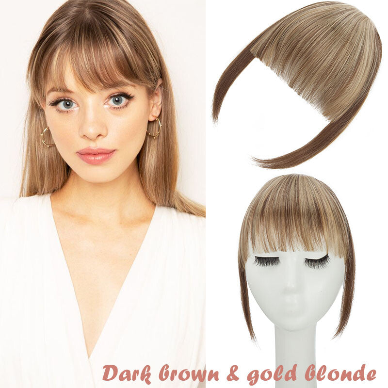 Clip-In Hair Bangs Extensions - Wispy, Natural, 9-inch Styles