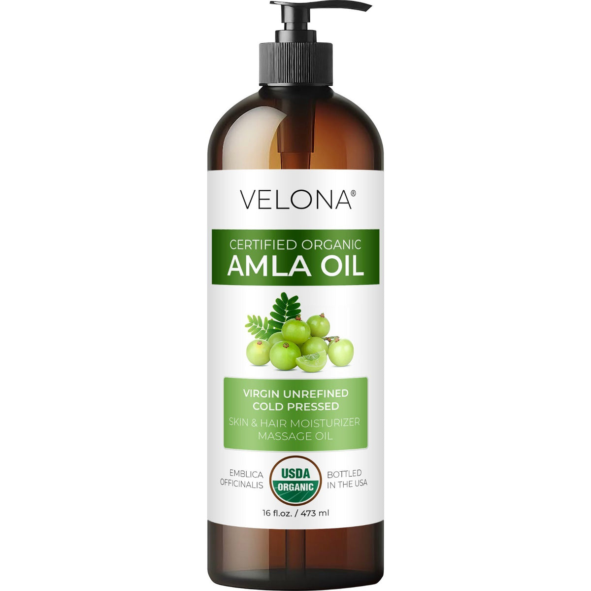 Organic Amla Oil - USDA Certified Cold Pressed Hair & Skin Oil
