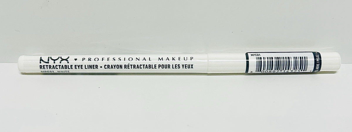 retractable eye liner pencil in white - 36 hour wear, waterproof
