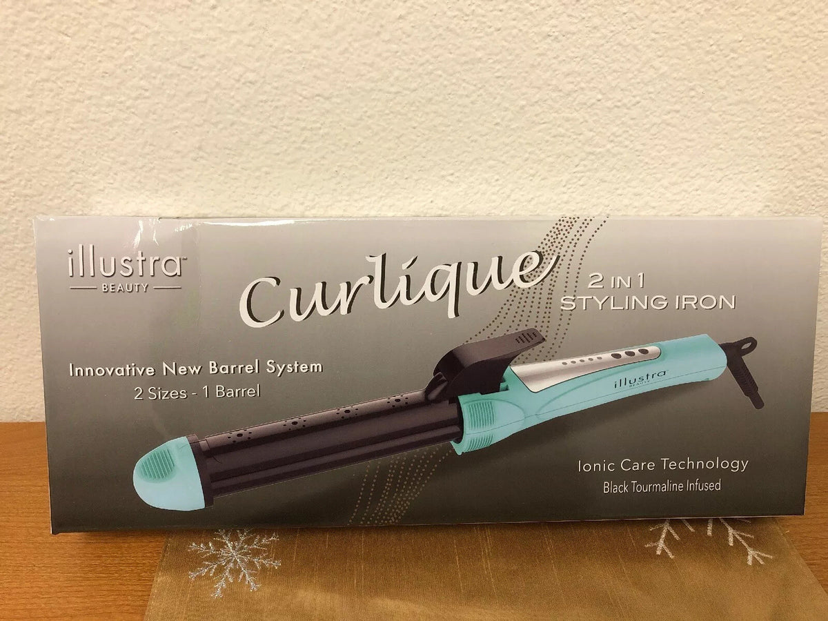 2-in-1 Ceramic Curling Iron for Hair Styling with Adjustable Barrel Sizes