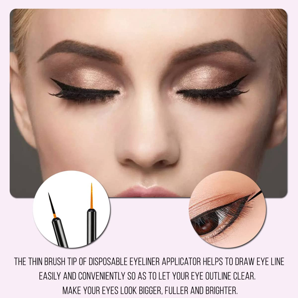 Disposable Eyeliner Brushes Set - 100 Hygienic Applicators for Eye Makeup