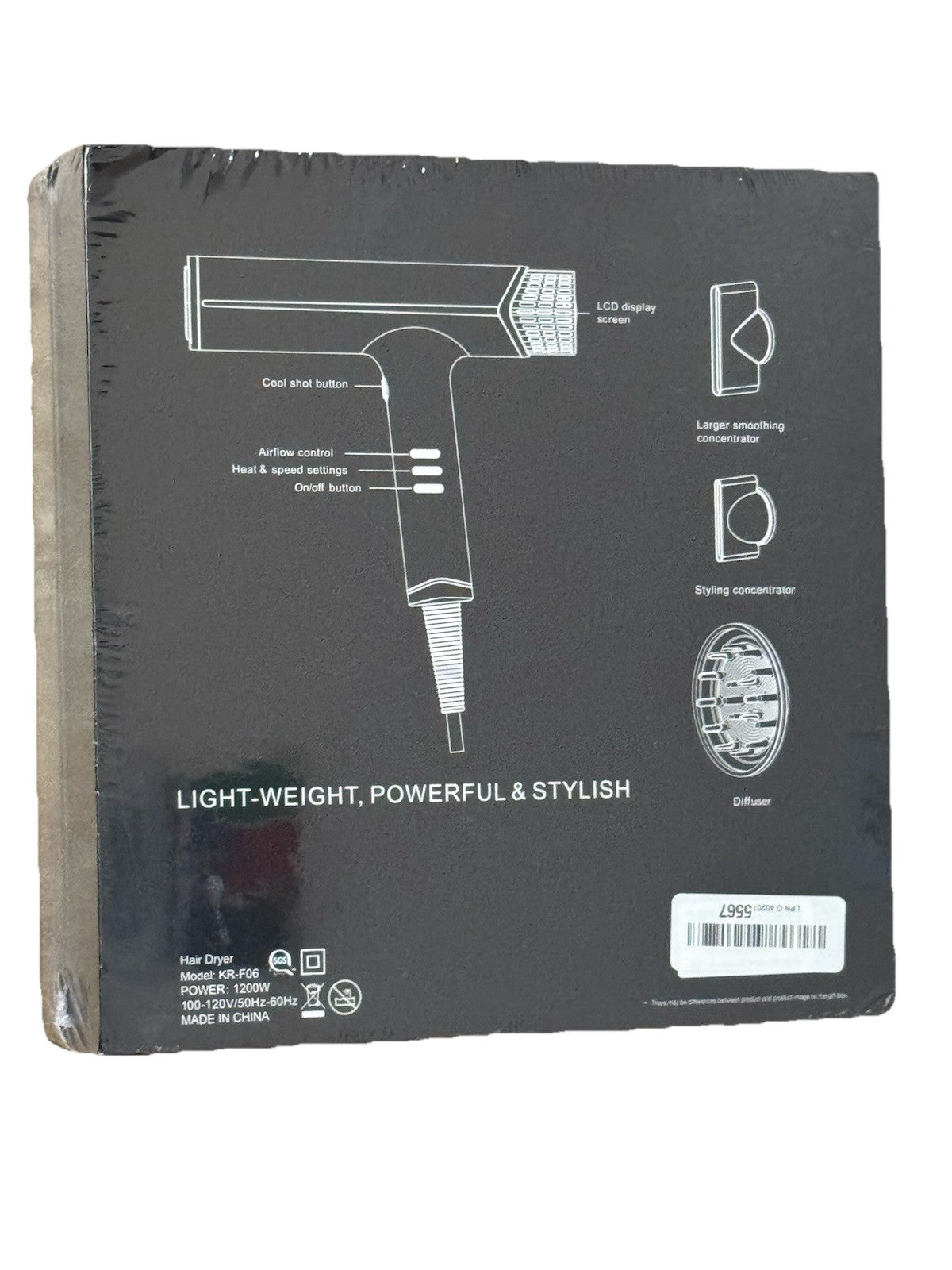 Professional Ionic Hair Dryer with Diffuser - High Speed Lightweight Styling Tool