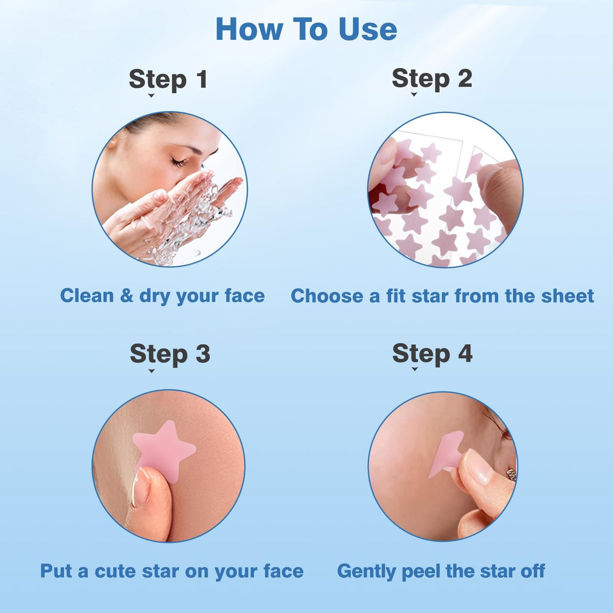 Hydrocolloid Acne Patches for Face - 200 Count Multi-Size & Color