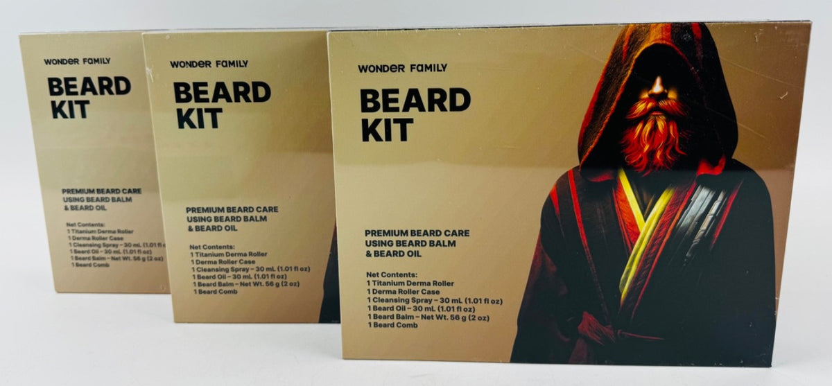 WONDER FAMILY Premium Beard Care Kit for Men – 5-in-1 Grooming Set