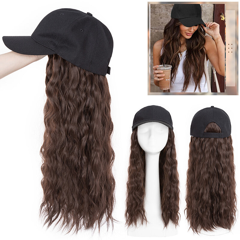 Adjustable Baseball Cap Wig with Hair Piece - Short Long Synthetic Hair
