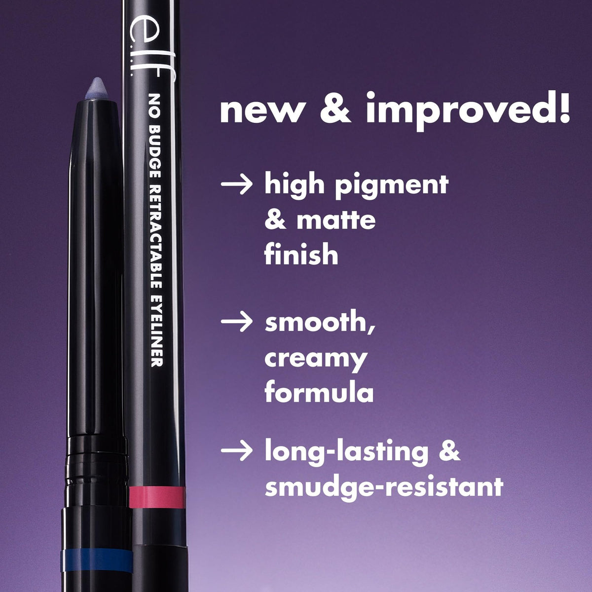 Waterproof Retractable Eyeliner Pencil - Creamy, Long-Lasting, Grey