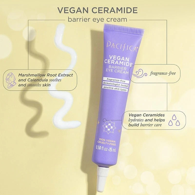 Vegan Ceramide Eye Cream for Sensitive Skin - Hydrating Barrier Support