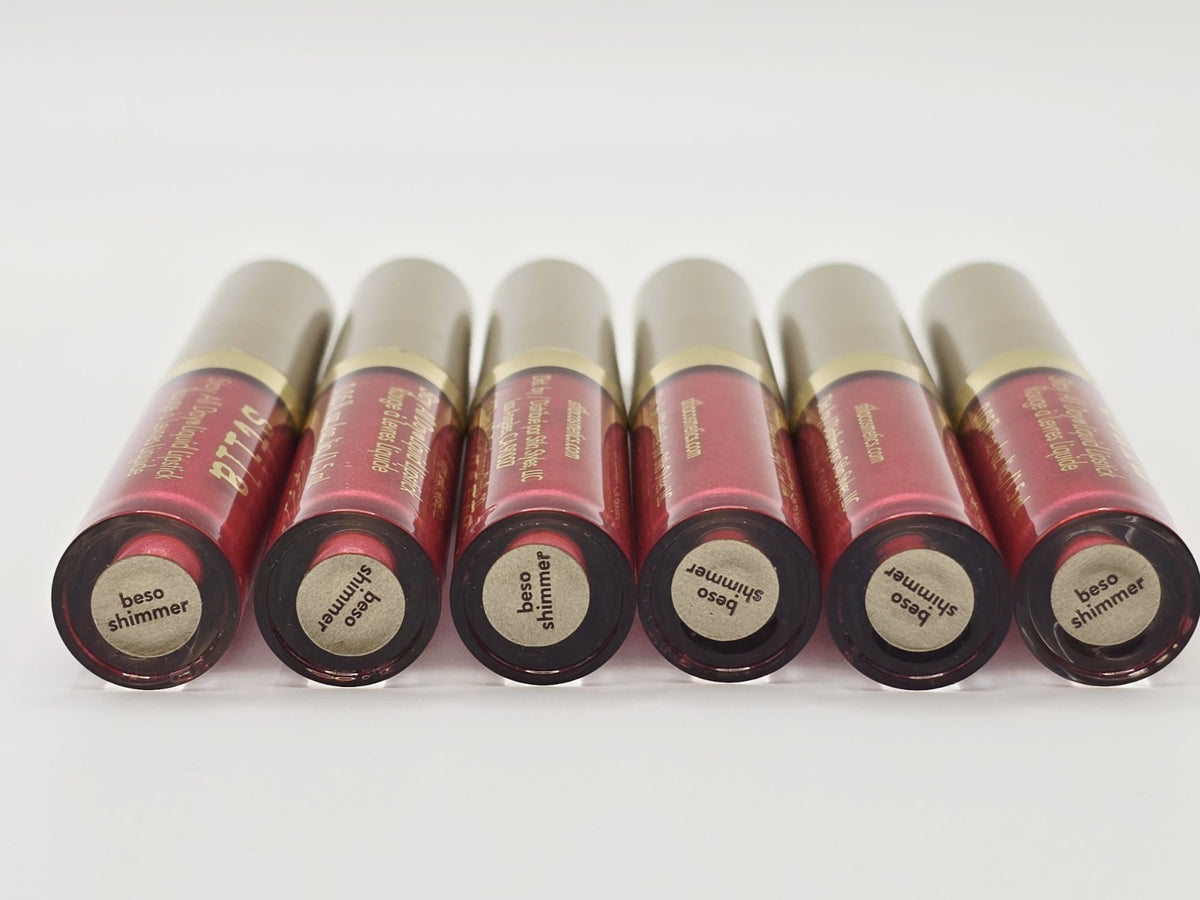 6-Pack Liquid Lipstick Set - Shimmer Finish, Travel Size, Long-Lasting