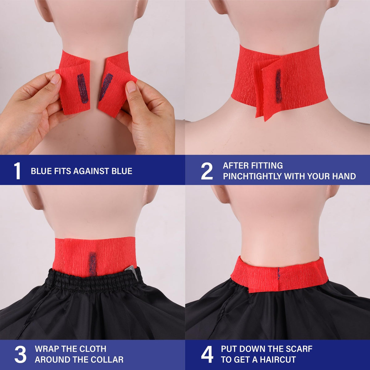 Stretchy Barber Neck Strips - 5 Rolls, 500 Disposable Hair Neck Covers, Red